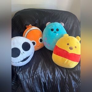 Disney Squishmallow Plush- Pooh, Nemo, Sulley 4 Set with Jack Skellington Pillow